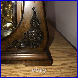Westminster Chime Clock Rhythm WoodwithSwarovski Elements Glass Retro Design VTG