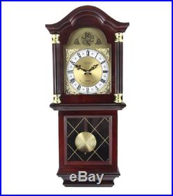 Westminster Chime Clock Small Grandfather Swinging Pendulum Wall Decor Oak NEW