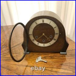 Westminster Chime Enfield Wooden Mantle Clock with Key Made in England by Smiths