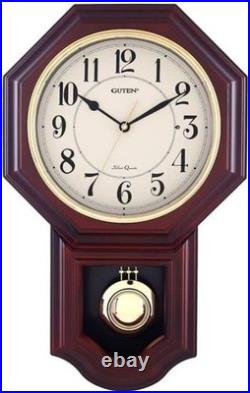 Westminster Chime Faux Wood Pendulum Clock Battery Powered
