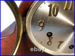 Westminster Chime German Mantle Clock Working with Key Unusual Tested