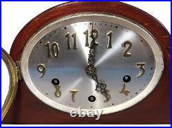 Westminster Chime German Mantle Clock Working with Key Unusual Tested