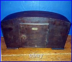 Westminster Chime Mantle Clock 1930s / 40's Vintage Art Deco /wood grain
