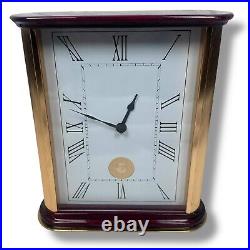 Westminster Chime Mantle Clock Quartz Gold Tone Medallion for Ursinus College