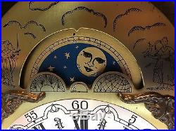 Westminster Chime Moon Phase Dial Key Wound Mantel Clock