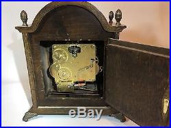 Westminster Chime Moon Phase Dial Key Wound Mantel Clock