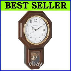 Westminster Chime Pendulum Wall Clock, 17.5 x 11.25