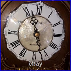 Westminster Chime Rhythm Wood Clock withSwarovski Elements Glass Retro Design VTG