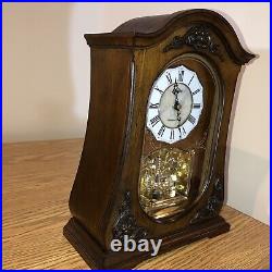 Westminster Chime Rhythm Wood Clock withSwarovski Elements Glass Retro Design VTG