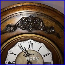 Westminster Chime Rhythm Wood Clock withSwarovski Elements Glass Retro Design VTG