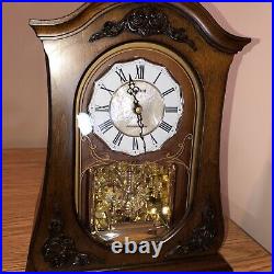 Westminster Chime Rhythm Wood Clock withSwarovski Elements Glass Retro Design VTG