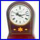 Westminster Chime quartz mantel or desk clock with a wood case and an arched top