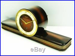 Westminster Later Art Deco Junghans Chiming Mantel Clock With Balance Wheel