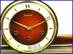 Westminster Later Art Deco Junghans Chiming Mantel Clock With Balance Wheel