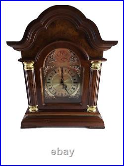 Westminster Mantle Clock Wood Quartz Tempus Fugit With Chime 19x15 Large