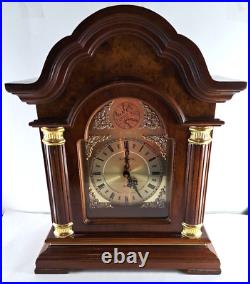 Westminster Mantle Clock Wood Quartz Tempus Fugit With Chime 19x15 Large