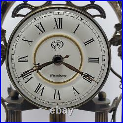 Westminster Melody Chime Quartz Clock Metal Wooden Table Top Musical Desk Clock