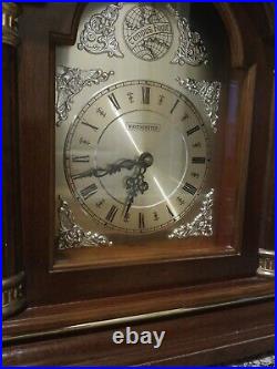 Westminster Tempus Fugit Chime Strike Wood Mantle Clock Quartz 18x14 3/4