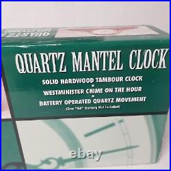 Westminster hour Chime Quartz Mantel Shelf Clock Battery solid hardwood tambour