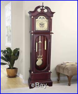 Wood Antique 72 Grandfather Clock Floor Standing Vintage Chime Traditional Big