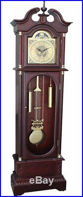Wood Antique 72 Grandfather Clock Floor Standing Vintage Chime Traditional Big