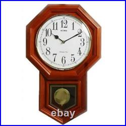 Wooden Case Westminster Chime School House Clock by Rhythm York CMJ501