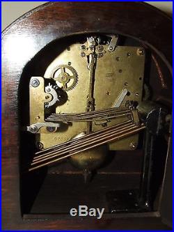 Working 1930's English Perivale Westminster Chime Mantle Clock with MOP Inlay