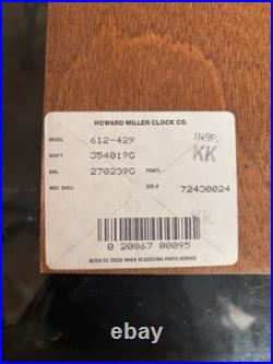 Working 1980's Howard Miller 612-429 Mantel Clock Mechanical Wind Up Westminster