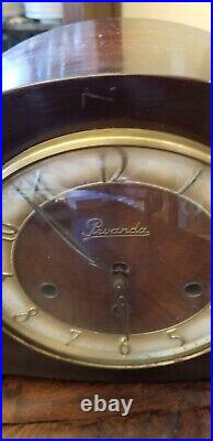 Working Antique Pevanda Mantel Clock Westminster Chime Interior Pendulum