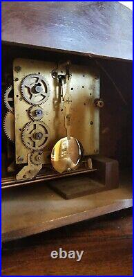 Working Antique Pevanda Mantel Clock Westminster Chime Interior Pendulum