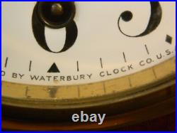 Working Antique Waterbury Gothic Beehive Westminster Chime Mantle Clock Very GD
