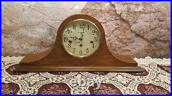 Working Baldwin Piano Organ Oak Westminster Chime Mantel Clock with Key