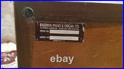 Working Baldwin Piano Organ Oak Westminster Chime Mantel Clock with Key