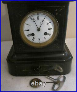 YAPY FRERES FRENCH MANTLE CLOCK WITH BRONZE SCULPTURE 8 DAY WithCHIMES 1895